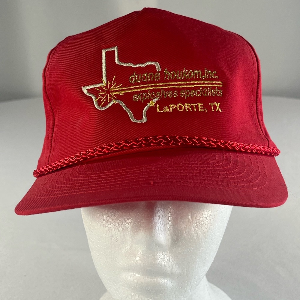 Cobra Hats Duane Houkom Inc. Explosives Specialists Vintage Trucker Rope Hat